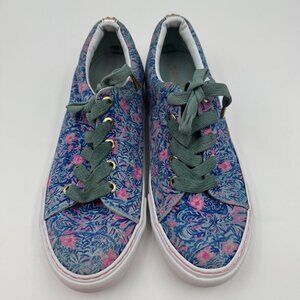 Lilly Pulitzer Abigail Sneakers Pink/Blue Womens Size 7